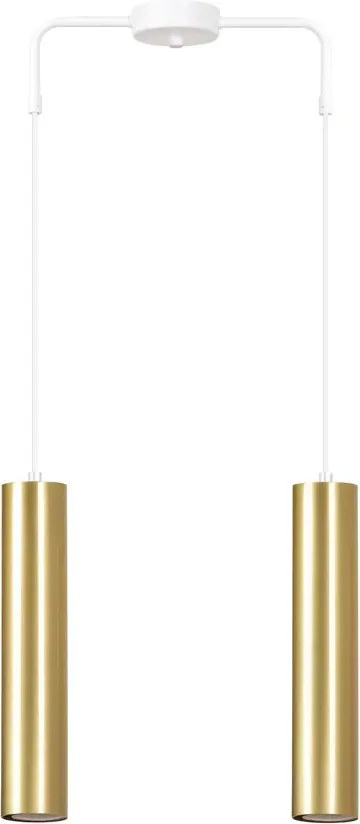 Biała podwójna lampa wisząca tuba - D062 R1-P23