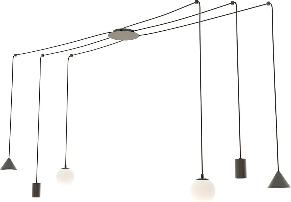 Czarna nowoczesna lampa pająk - 4X D132 P5-H68