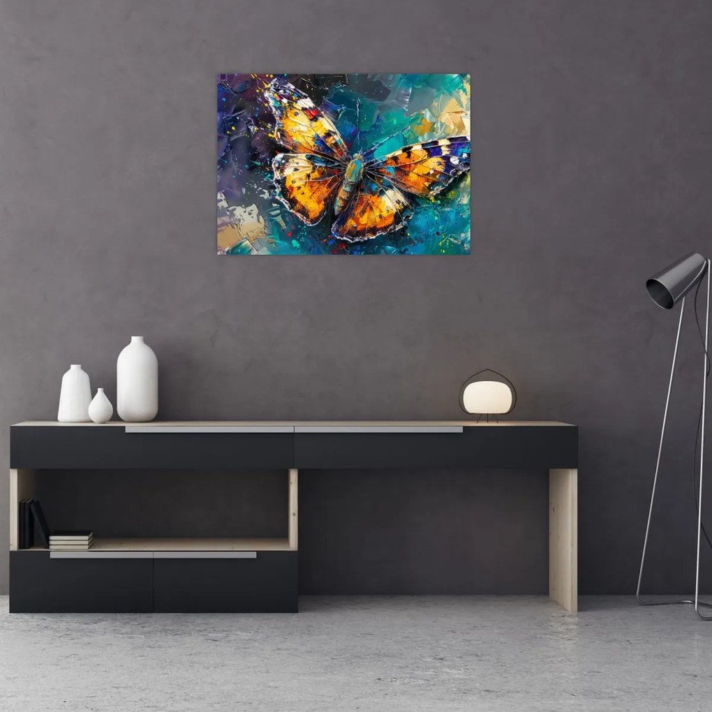 Obraz na szkle - Motyl, obraz olejny (70x50 cm)