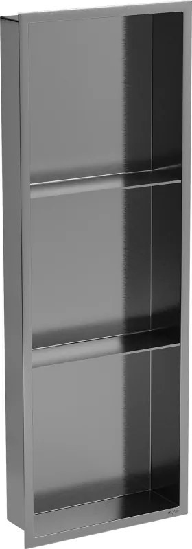 Mexen X-Wall-R półka wnękowa z kołnierzem i półką 90 x 30 cm, gun gray szczotkowany - 19E0903010S