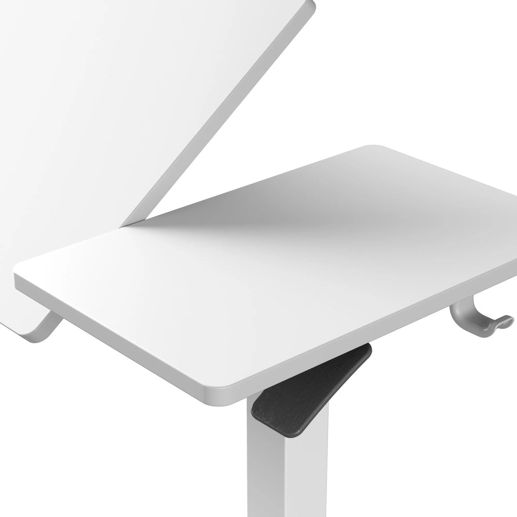 Stolik pod laptopa mobilny, regulowany, wielofunkcyjny, biały: BILL