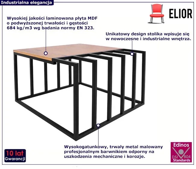 Industrialny stolik kawowy do salonu - Haklen