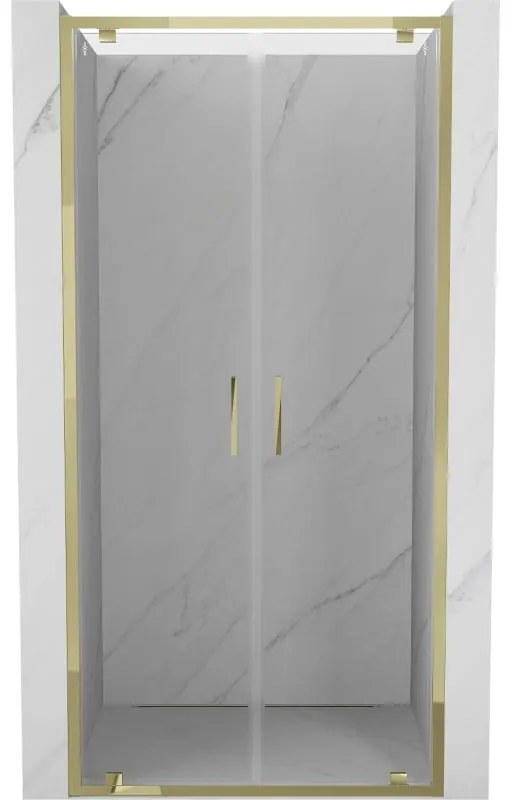 Mexen Exo drzwi prysznicowe podwójne uchylne 120 cm, transparent, złote - 8182-120-000-50-00