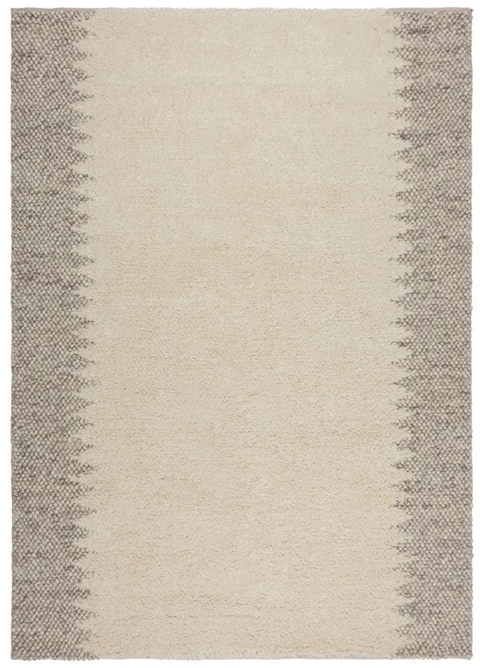 Kremowy dywan z mieszanki wełny tkany ręcznie 120x170 cm Minerals Border – Flair Rugs