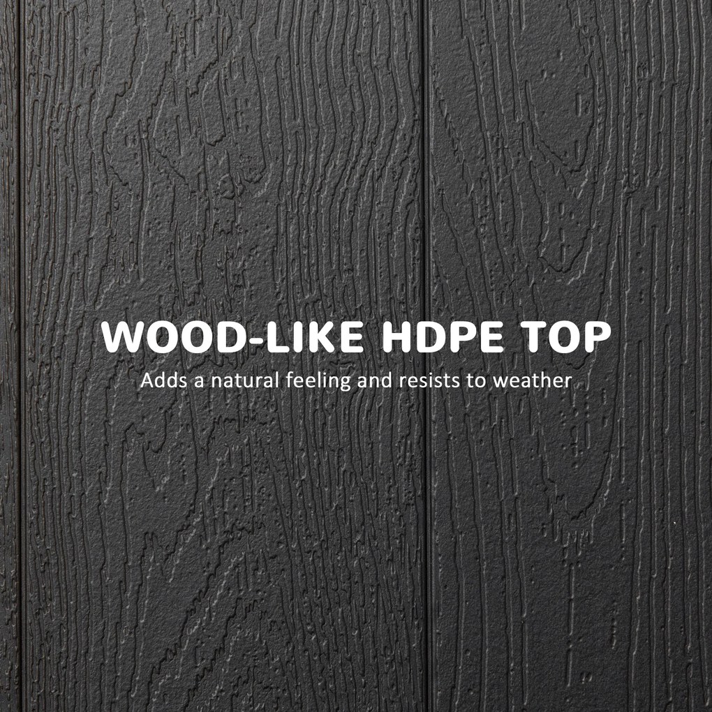 Outsunny Stół ogrodowy składany dla 6 osób imitacja drewna ciemnoszary 180x755x73cm | Aosom PL