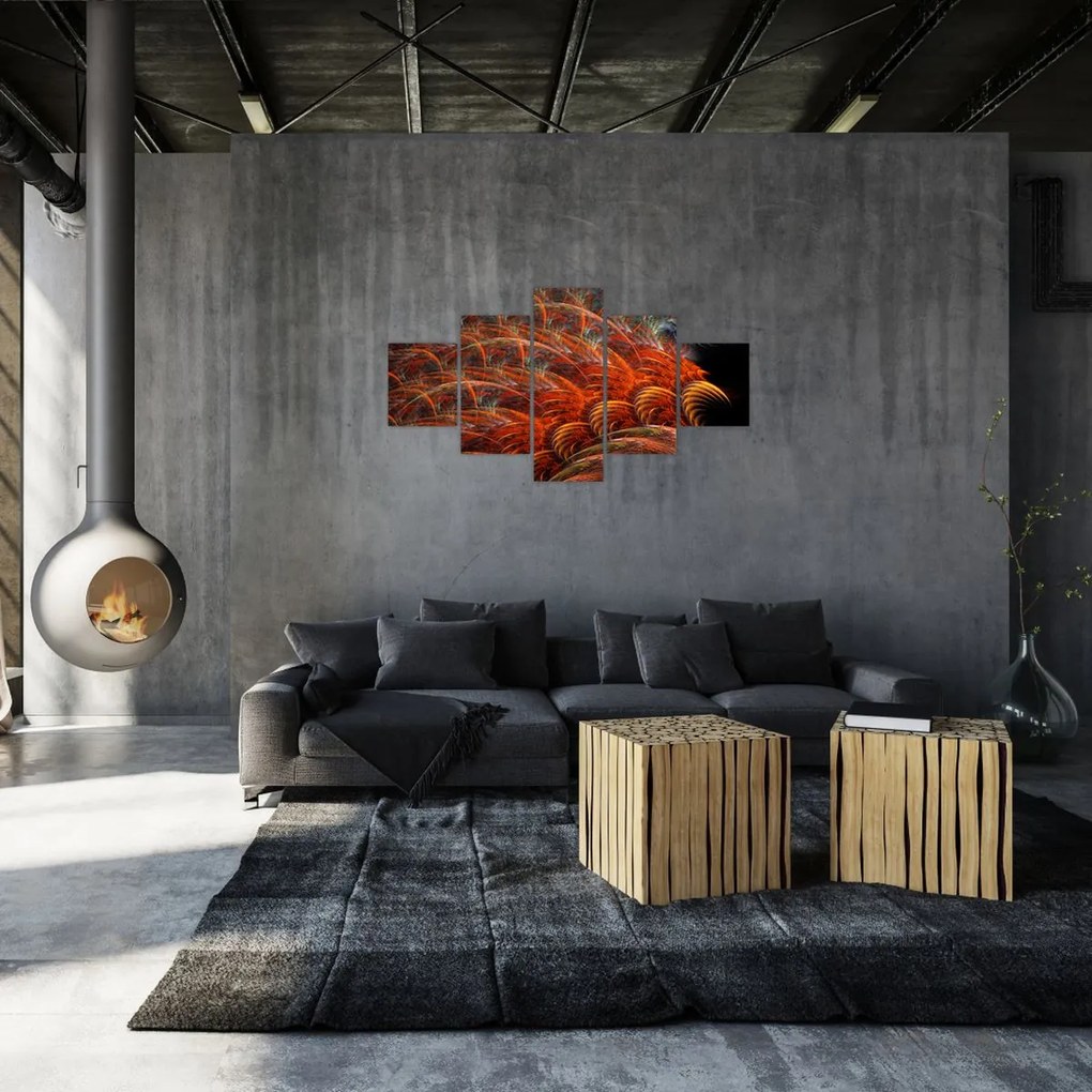 Obraz - Abstrakcyjna imitacja piór (125x70 cm)