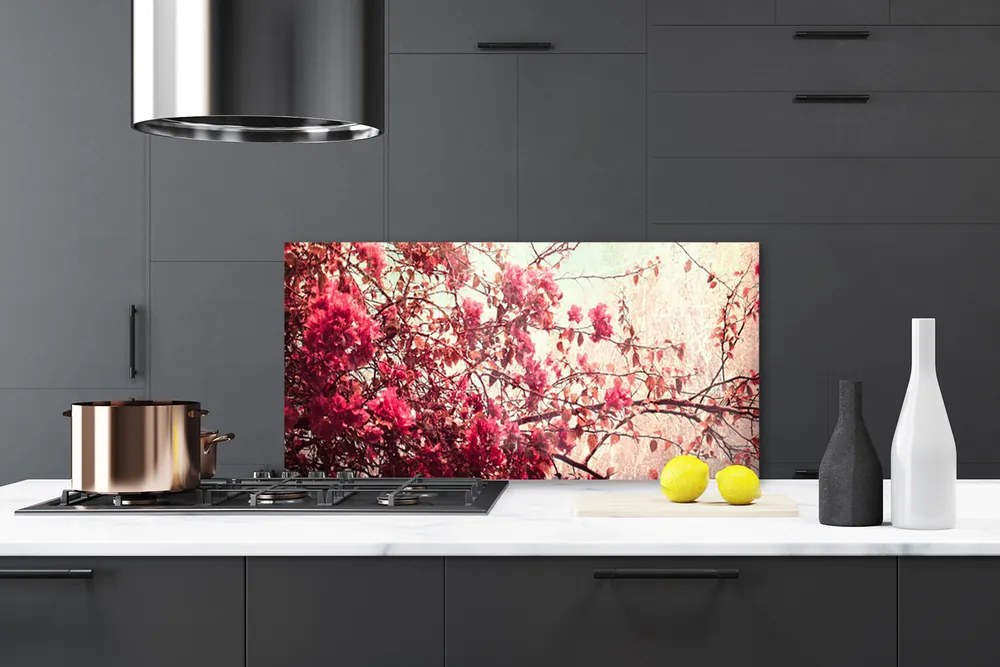 Panel Szklany Kwitnące Gałązki Drzewa