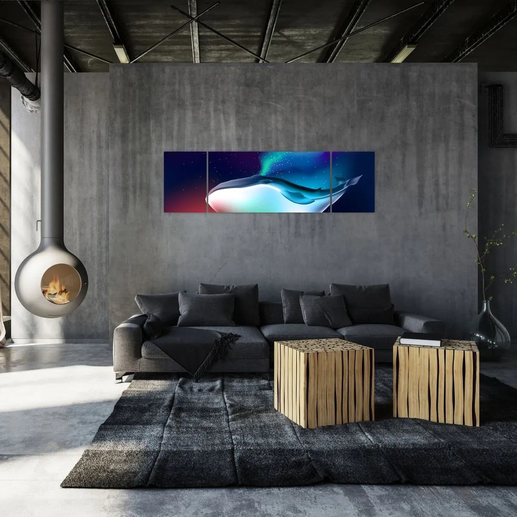 Obraz - Wieloryb w kosmosie (170x50 cm)