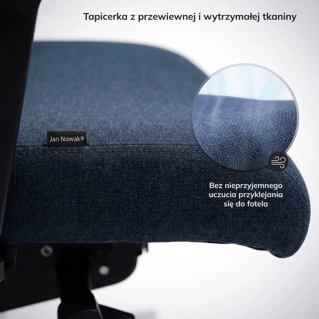 Fotel biurowy ergonomiczny ciemnoniebieski VECTOR