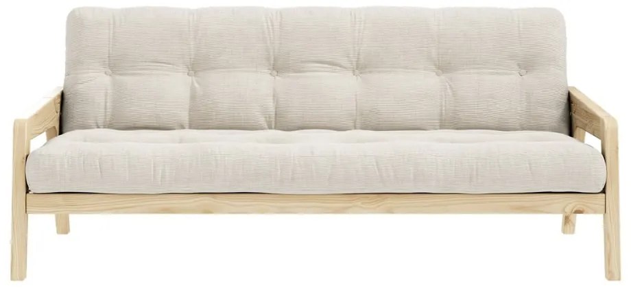 Sofa rozkładana ze sztruksową tapicerką Karup Design Grab Raw/Natural