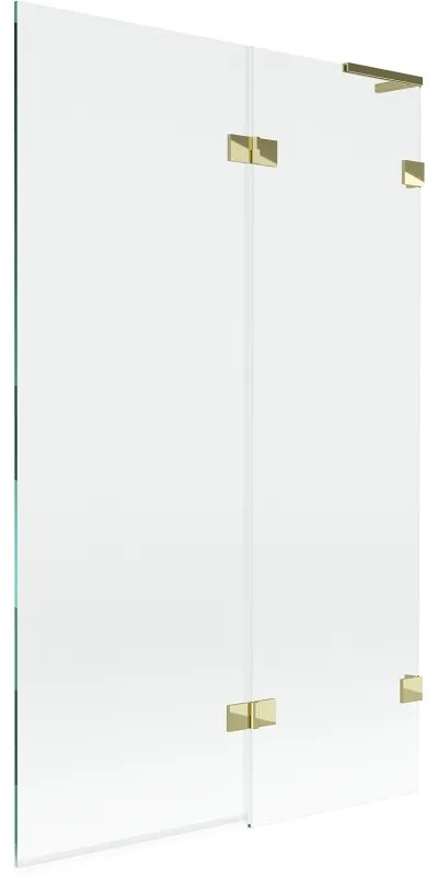 Mexen Lunar L parawan nawannowy 2-skrzydłowy prawy 110 x 150 cm, transparent, złoty - 897L-110-100-50-00-P