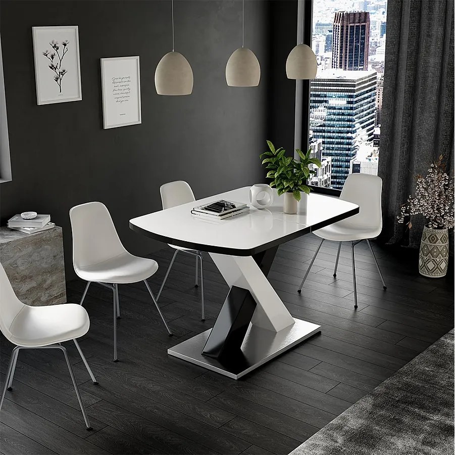 Stół do jadalni czarny/biały 120x80x76 chinto