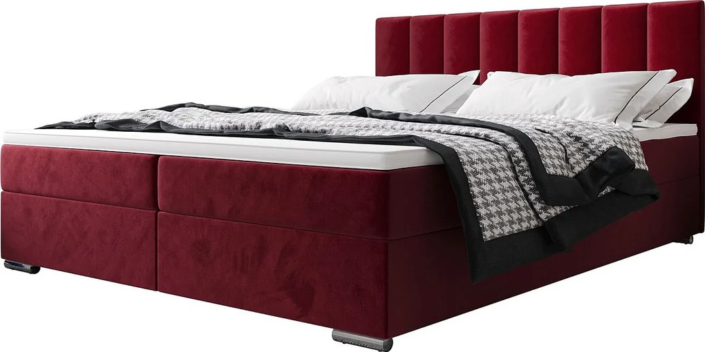 BEDANTE Łóżko kontynentalne ZILANO2 160x200 Itaka 34 Czerwony