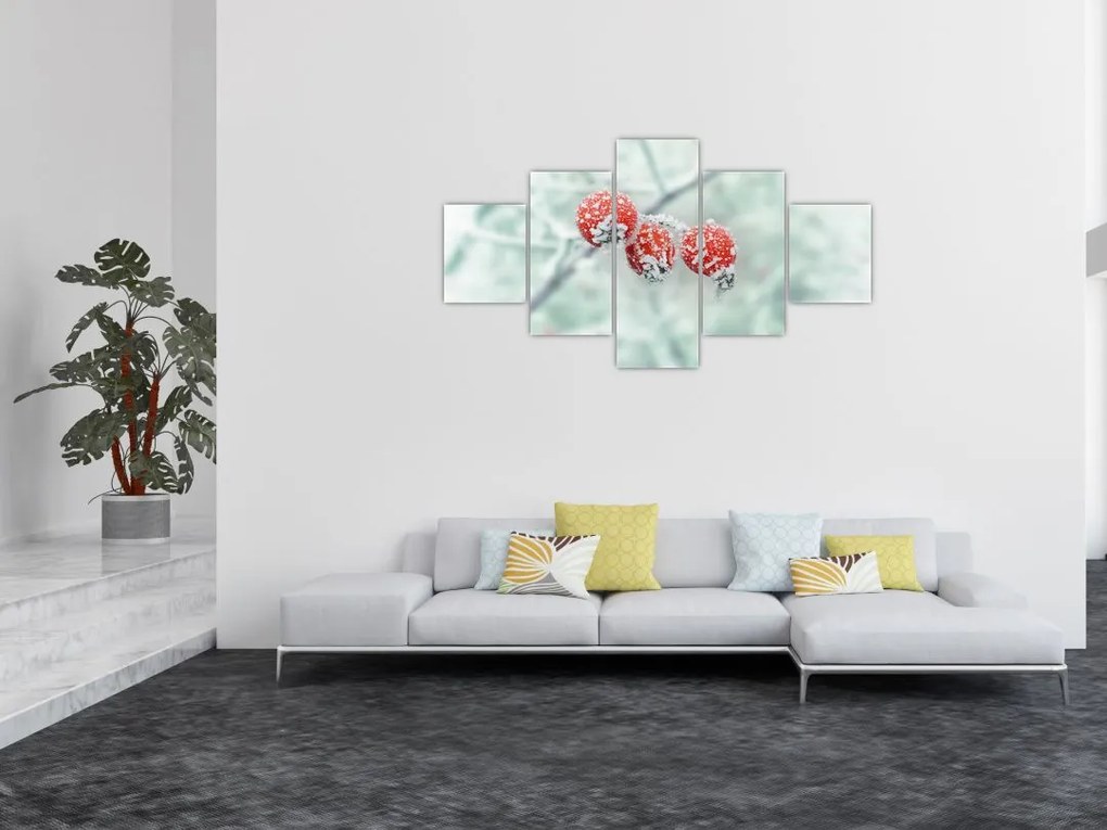 Obraz mrożonych owoców dzikiej róży (125x70 cm)