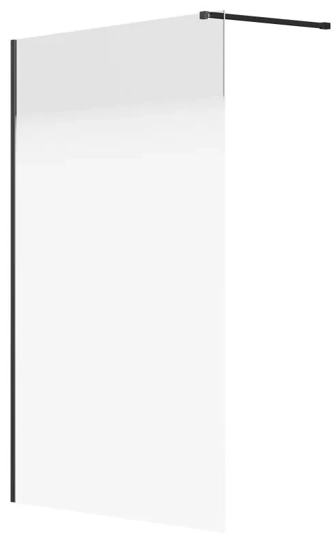 Ścianka prysznicowa dymiona do kabiny walk-in - 140 x 200 cm - Czarny mat - POMARO