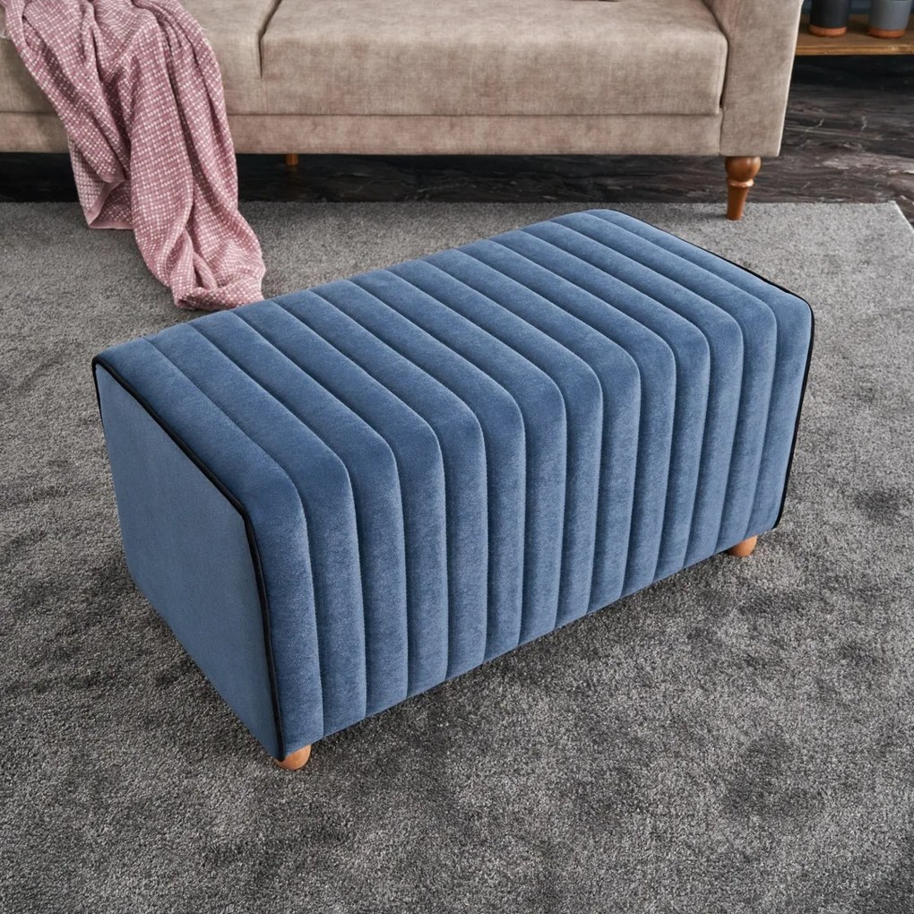 Stołek Mabel Pouf Niebieski