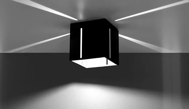 Czarny minimalistyczny plafon kwadrat - EX511-Nobis