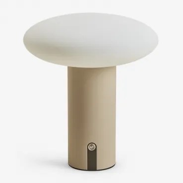 Bezprzewodowa Lampa Stołowa Led Do Użytku Zewnętrznego Z Żelaza Zosima Kremowa Tapioca - Sklum