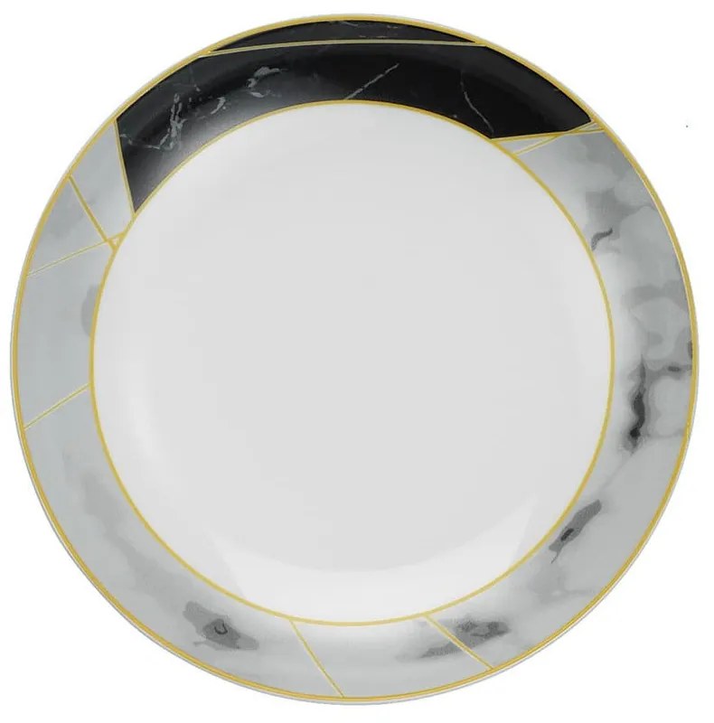 24-częściowy zestaw porcelanowych naczyń Kütahya Porselen Black&amp;White