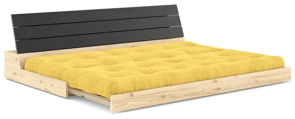 Żółta sztruksowa rozkładana sofa 196 cm Base – Karup Design