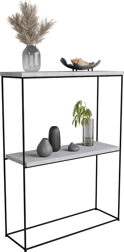 Klasyczna konsola pod lustro beton + czarny  S6-E59
