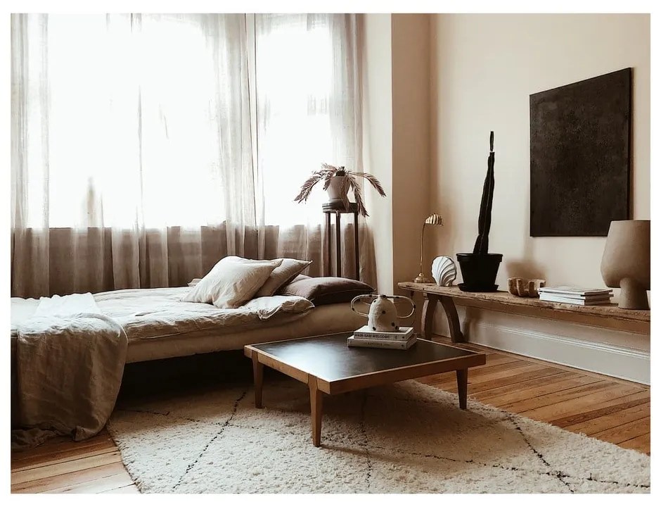 Sofa rozkładana z lnianym pokryciem Karup Design Fresh Natural/Linen