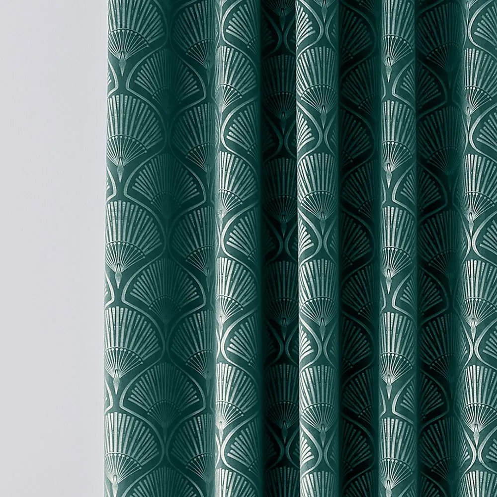 Zielone zasłony częściowo zaciemniające (dimout) zestaw 2 szt. 229x229 cm Art Deco Pearl – Catherine Lansfield