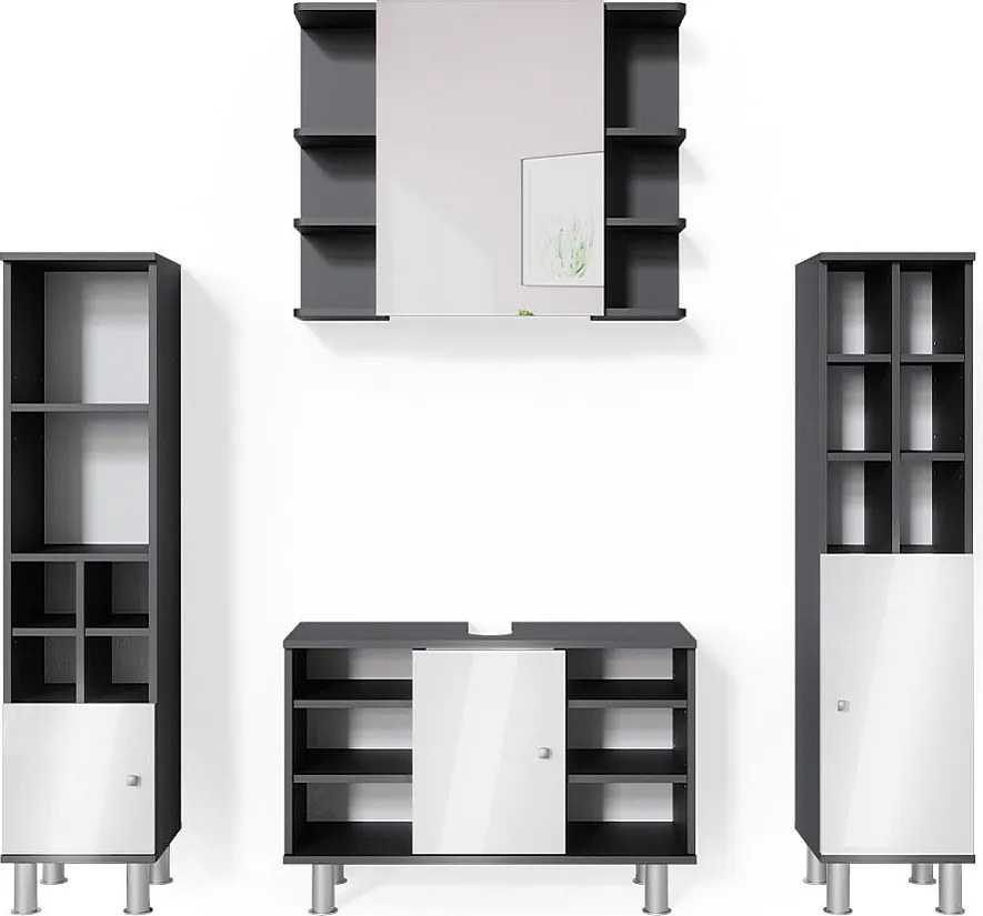 Zestaw mebli łazienkowych antracyt 60x32x54 fynn