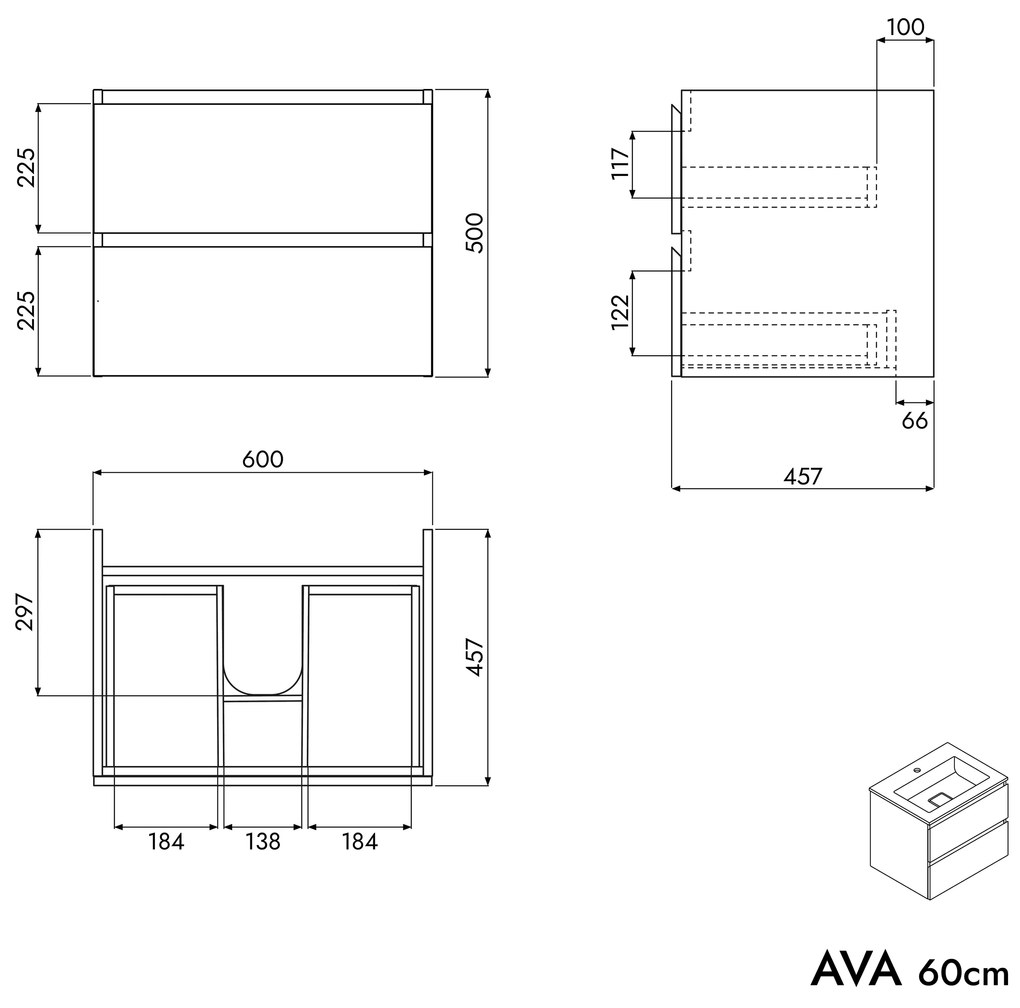 Szafka podumywalkowa AVA 60 cm