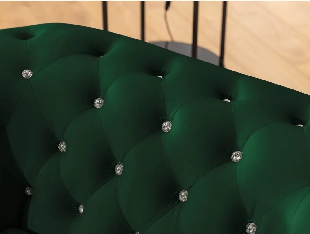 Zielona aksamitna rozkładana sofa 203 cm York Blik – Ropez