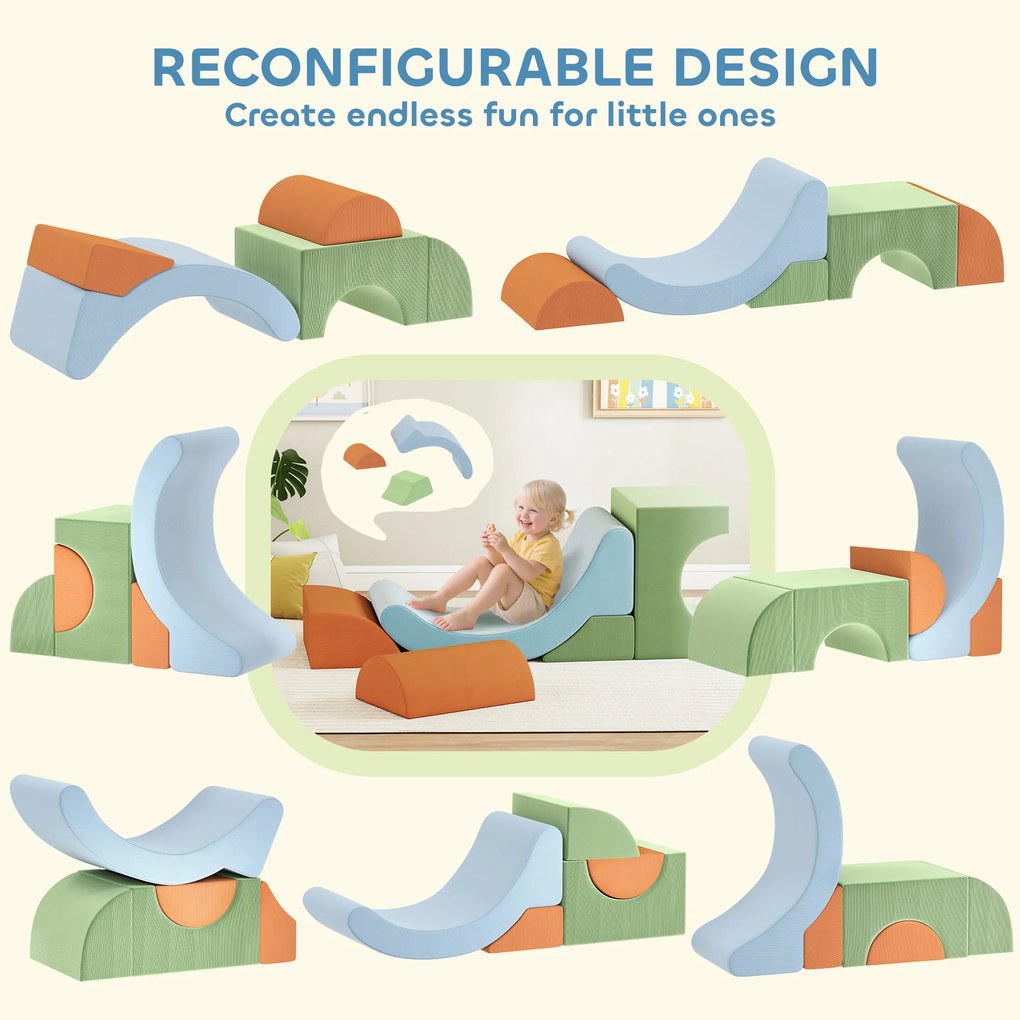 AIYAPLAY 5-częściowy zestaw międnych klocków dla dzieci, do wspinaczki, raczkowania, budowania, lekki, Cord, pianka, kolorowy