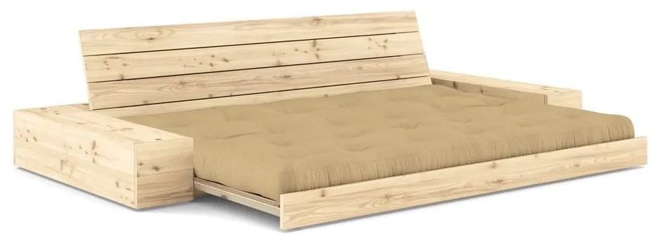Musztardowa rozkładana sofa 244 cm Base – Karup Design