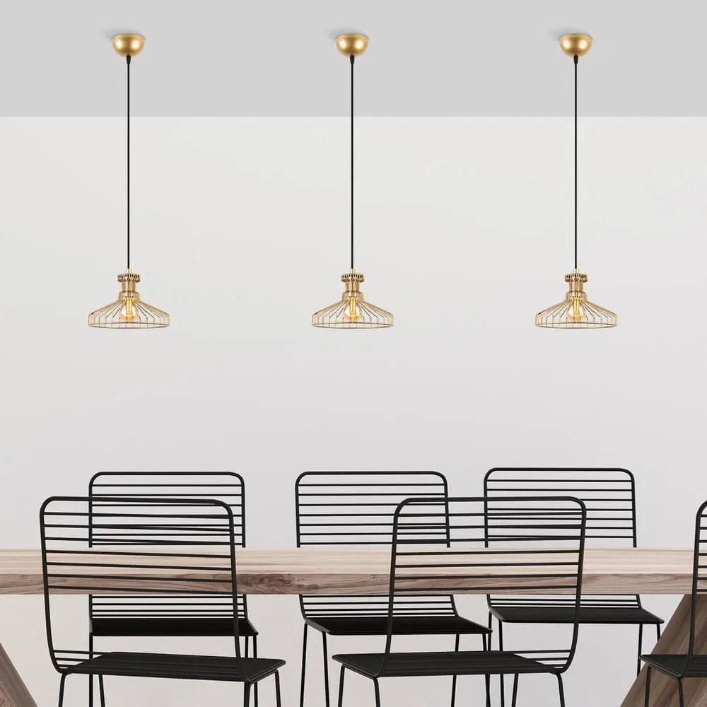 Lampa wisząca w kolorze złota z metalowym kloszem ø 23 cm Events – Opviq lights
