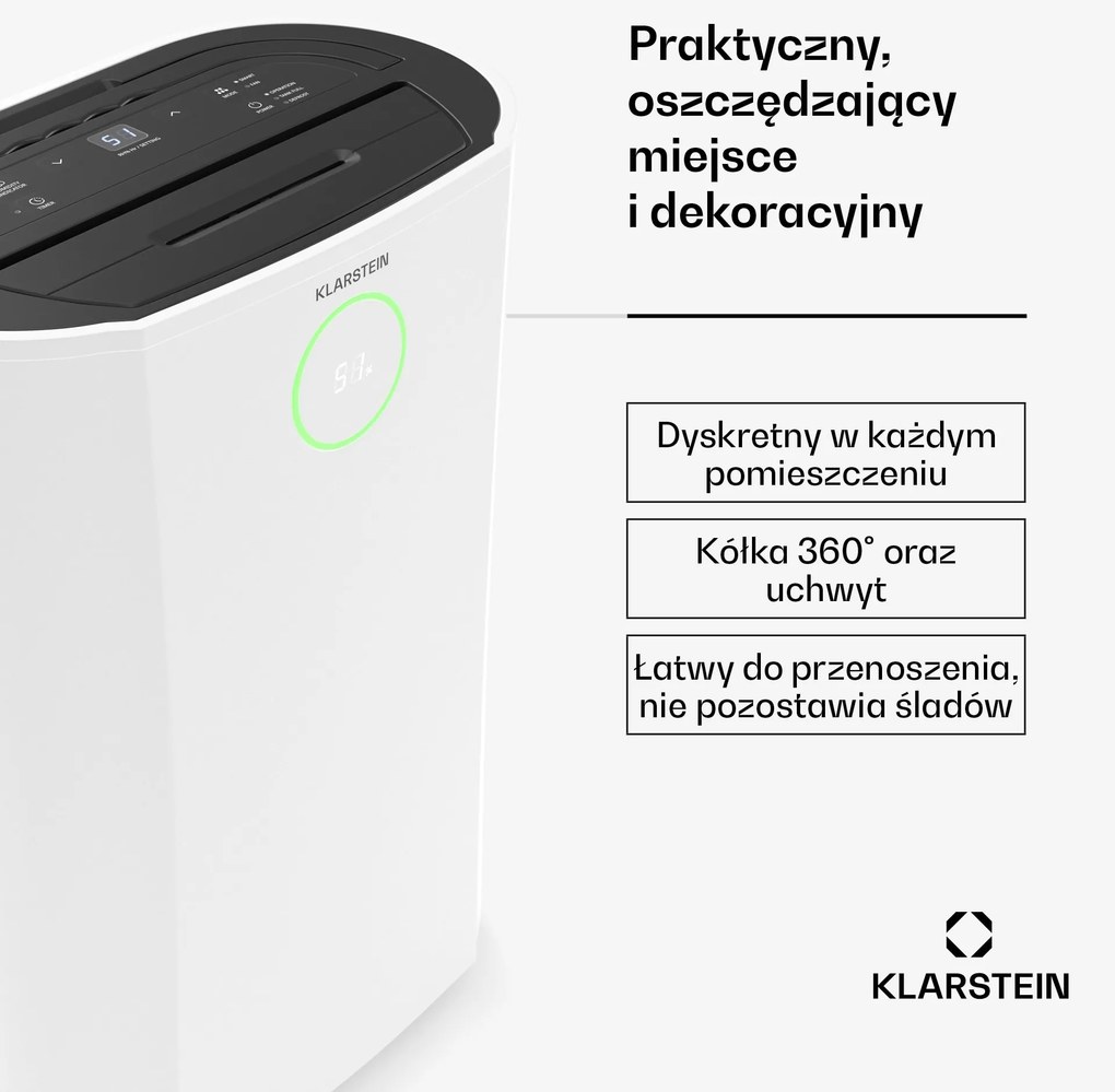 Klarstein DryFy Pro Smart 16L/24h 2,5L Osuszacz powietrza Biały