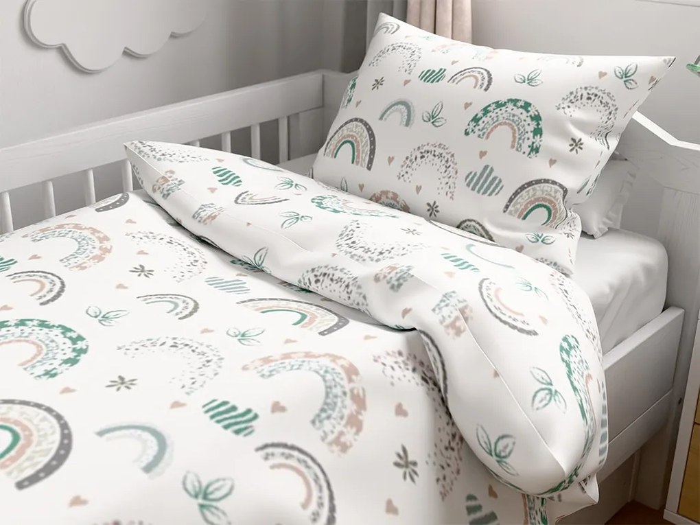 PrzytulneMieszkanie.pl PrzytulneMieszkanie.pl Bawełniana pościel do łóżeczka Renforcé RAINUBI biała Rozmiar pościeli: 45 x 65 cm | 90 x 135 cm