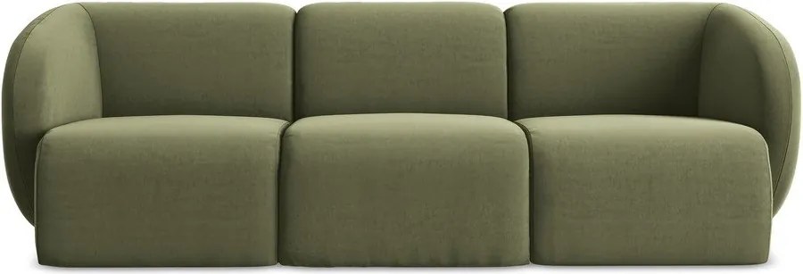 Zielona aksamitna sofa 244 cm Lani – Makamii