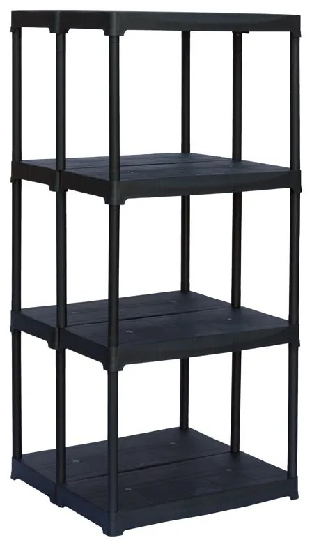 Regał plastikowy TEMPO, 1330x600x585 mm, 4 półki