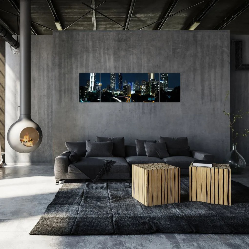 Obraz nocnej metropolii (170x50 cm)
