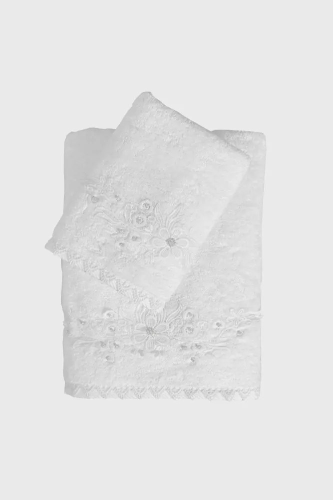 Szlafrok PERLA + ręczniki + pudełko L Biały