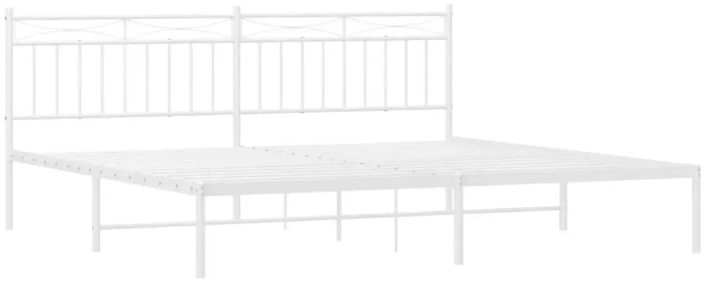 Białe metalowe łóżko małżeńskie 200x200 cm - Tolimea