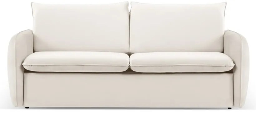 Kremowa aksamitna rozkładana sofa 214 cm Vienna – Cosmopolitan Design
