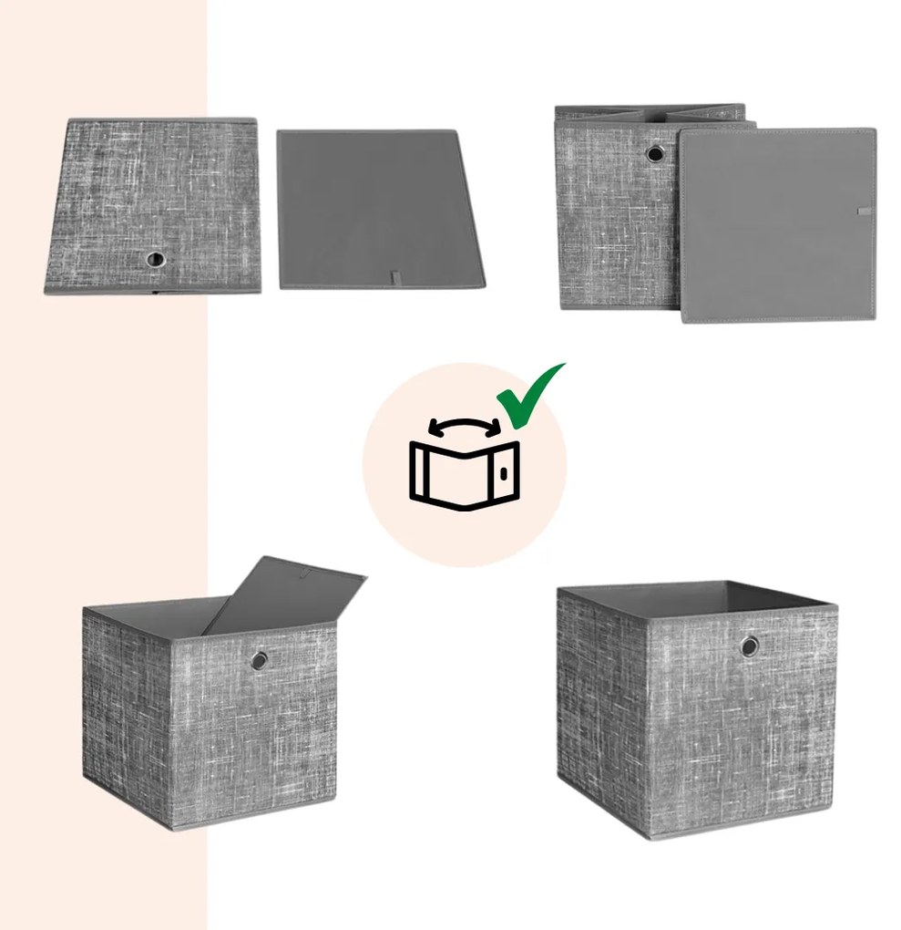 Pudełka do przechowywania GARY 6 szt., 30x30x30cm, szara Jurhan