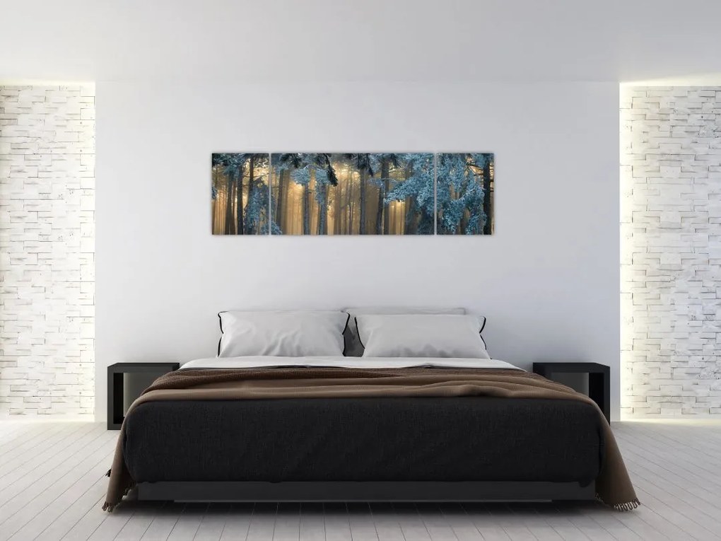 Obraz zaśnieżonego lasu (170x50 cm)