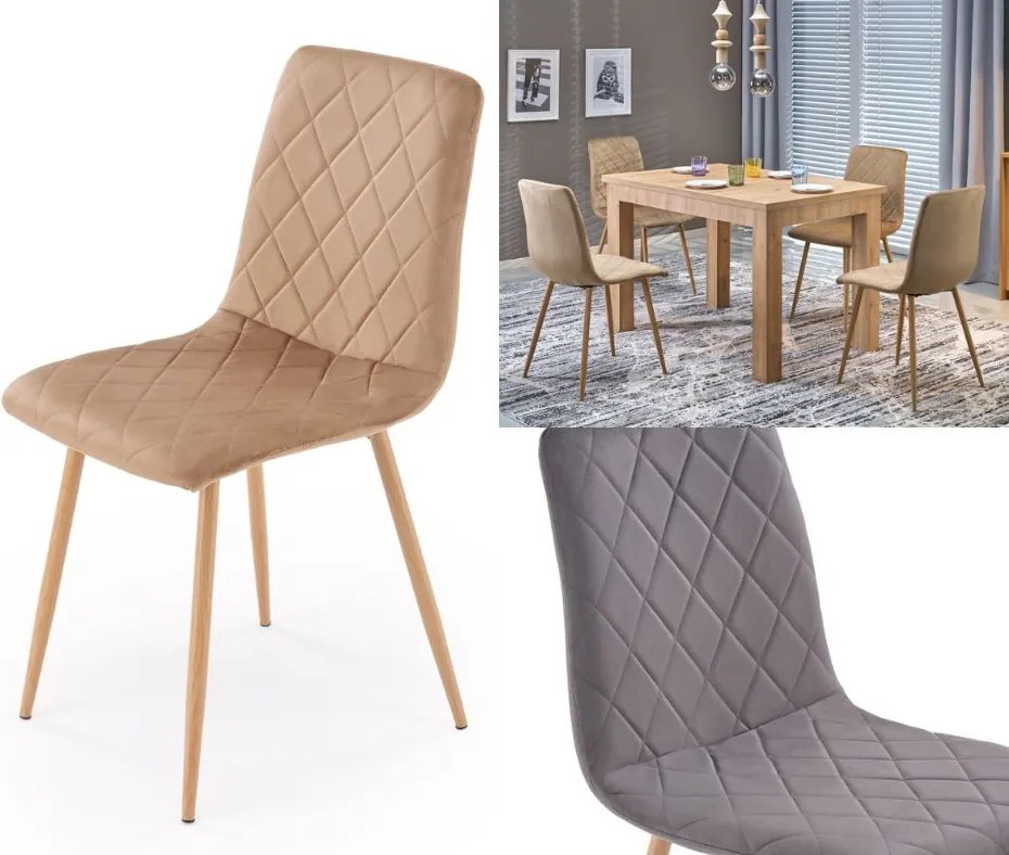 Krzesło tapicerowane do jadalni z pikowaniem K525 WD Halmar