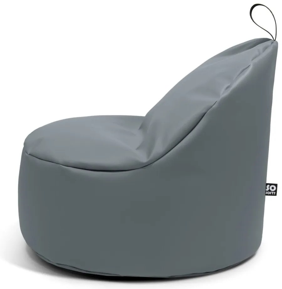 Czarny worek do siedzenia z imitacji skóry Round XL – So Soft?