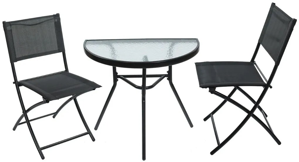 Czarny zestaw mebli na balkon M4-R20