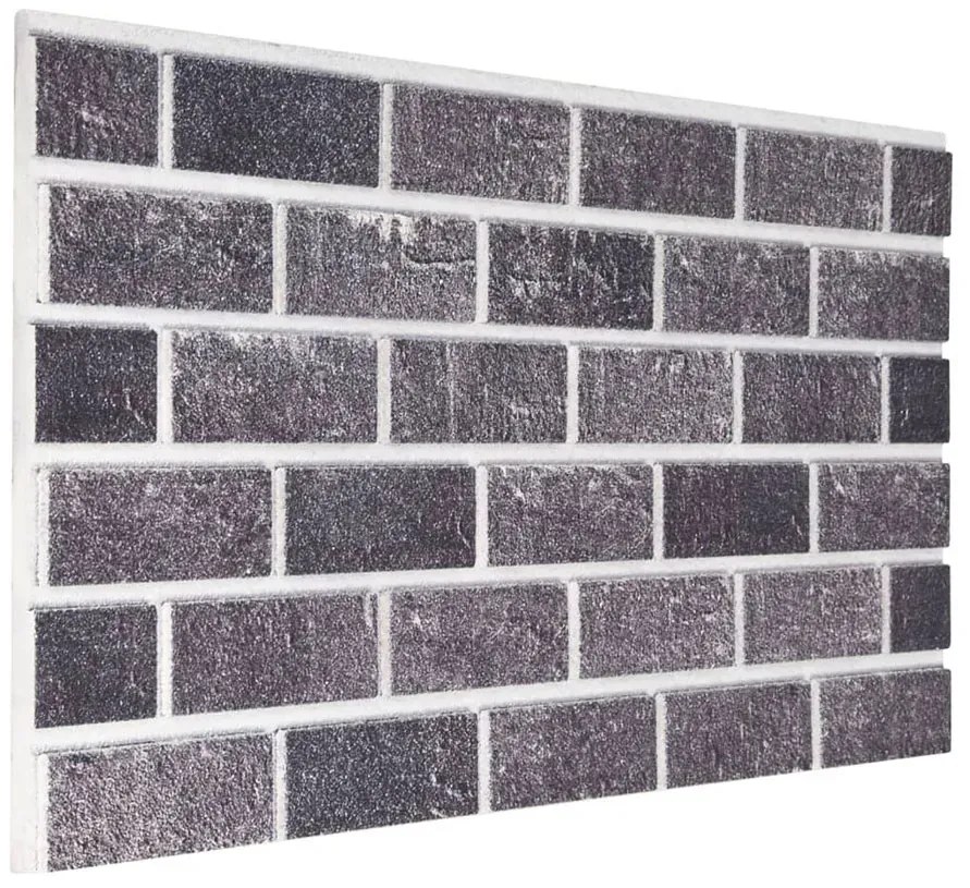 Komplet 10 czarno-szarych paneli ściennych cegła T1-C33