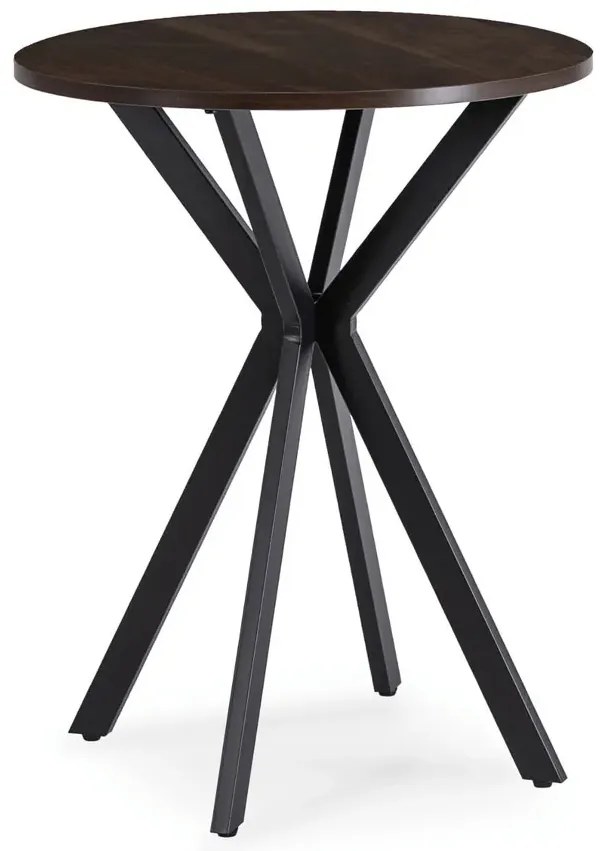 Stylowy stolik na czarnej nodze orzech + czarny 60cm L7-R17