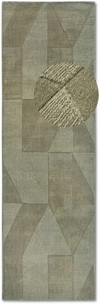 Dywan wełniany Villeroy & Boch Ursule zielony 80 cm x 250 cm