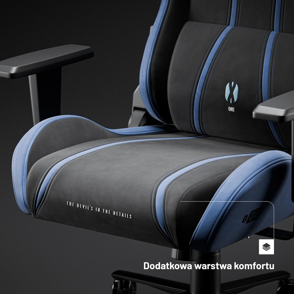 Fotel gamingowy materiałowy Diablo X-One 2.0 Normal Size, Night Blue